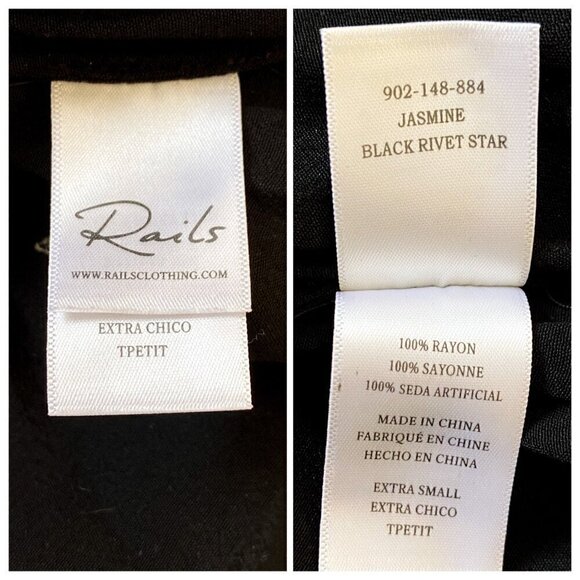 RAILS Jasmine Ruffle Hem Dress In Black Rivet Star, size XS - Picture 7 of 15